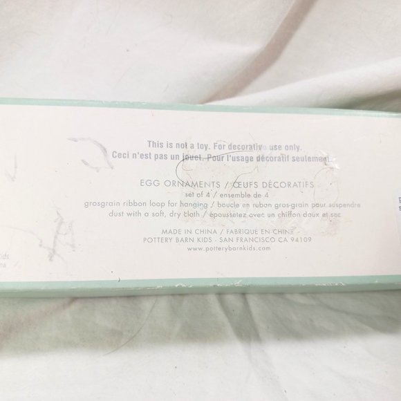 Pottery Barn Kids Egg Ornaments Pastel Glitter Hanging Easter Eggs 4pc NEW NWT - Picture 3 of 5